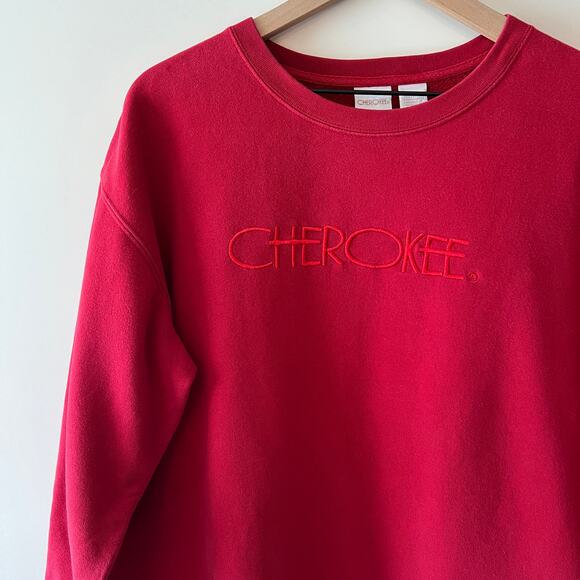 Vintage 1990s Cherokee Spell-Out Pullover Sweatshirt Medium - Picture 5 of 5